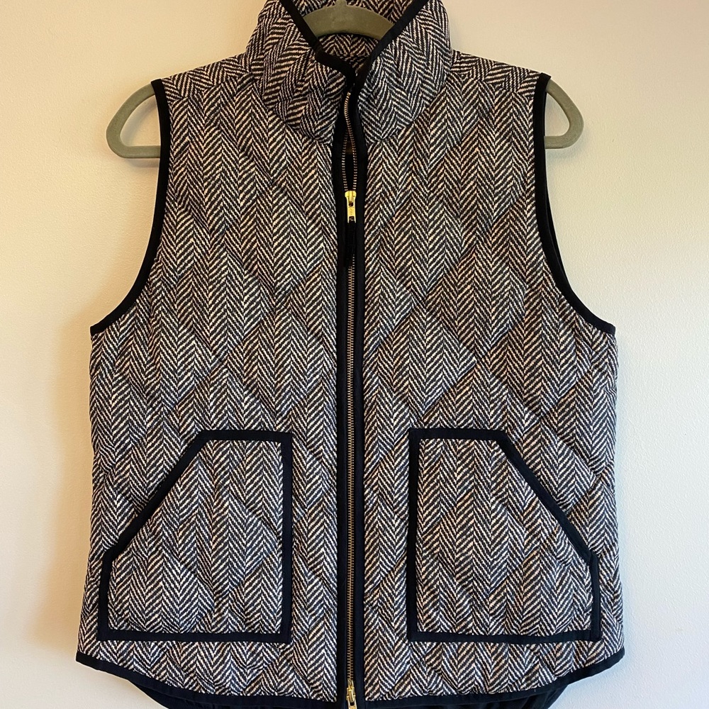 J Crew herringbone puffer vest